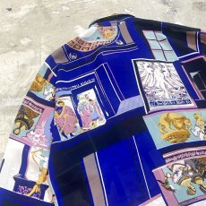 画像9: ARTISTIC GRAPHIC PATTERN L/S SHEER SHIRT / Mens M (9)