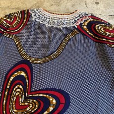 画像10: AFRICAN BATIK PATTERN EMBROIDERY DESIGN TOPS / Ladies M (10)