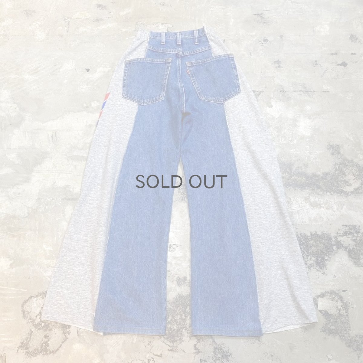 画像2: 【Wiz&Witch】"UNITED" TWINS WIDE DENIM × SWEAT PANTS / OS (2)