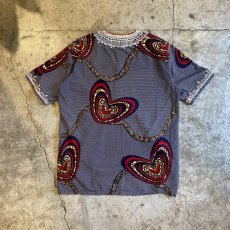 画像2: AFRICAN BATIK PATTERN EMBROIDERY DESIGN TOPS / Ladies M (2)