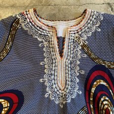 画像6: AFRICAN BATIK PATTERN EMBROIDERY DESIGN TOPS / Ladies M (6)