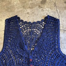 画像7: FLORAL PATTERN COLOR CROCHET DESIGN  VEST / Ladies M (7)