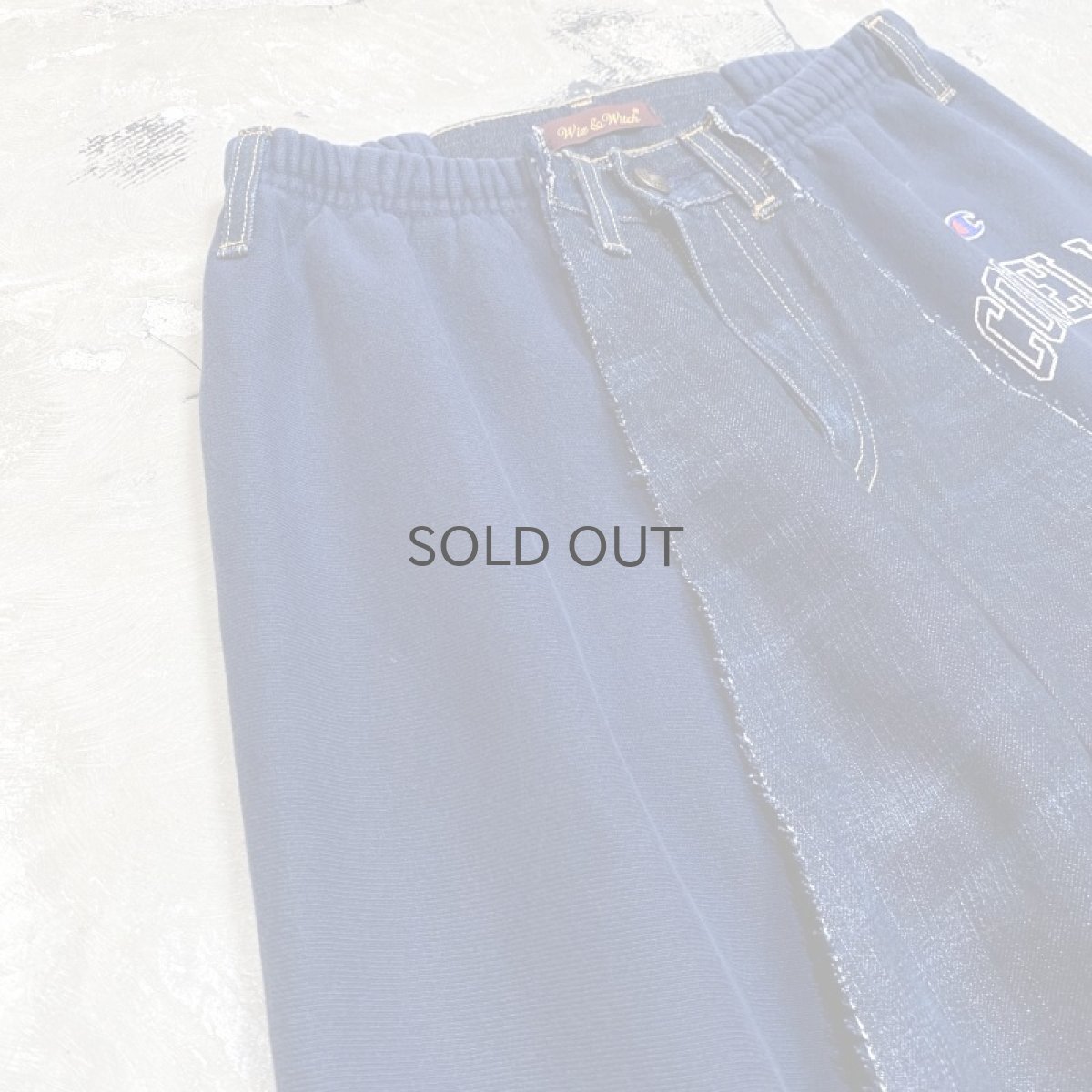 画像3: 【Wiz&Witch】"UNITED" TWINS WIDE DENIM × SWEAT PANTS / OS (3)