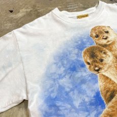 画像3: OTTER PRINTED TIE DYE PATTERN S/S TEE / Mens M(L) (3)