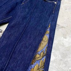 画像4: 【Wiz&Witch】SIDE ORIENTAL WIDE DENIM PANTS / W32 (4)