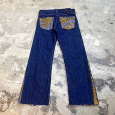 画像2: 【Wiz&Witch】SIDE ORIENTAL WIDE DENIM PANTS / W32 (2)