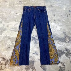 画像1: 【Wiz&Witch】SIDE ORIENTAL WIDE DENIM PANTS / W32 (1)