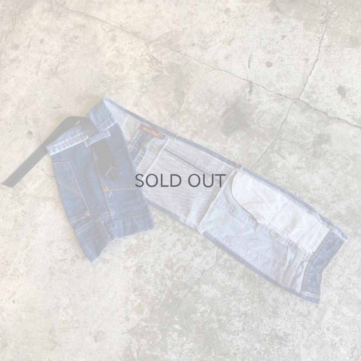 画像8: 【Wiz&Witch】"WEIRD" PATCHWORK BLUE DENIM WRAP CORSET / OS (8)