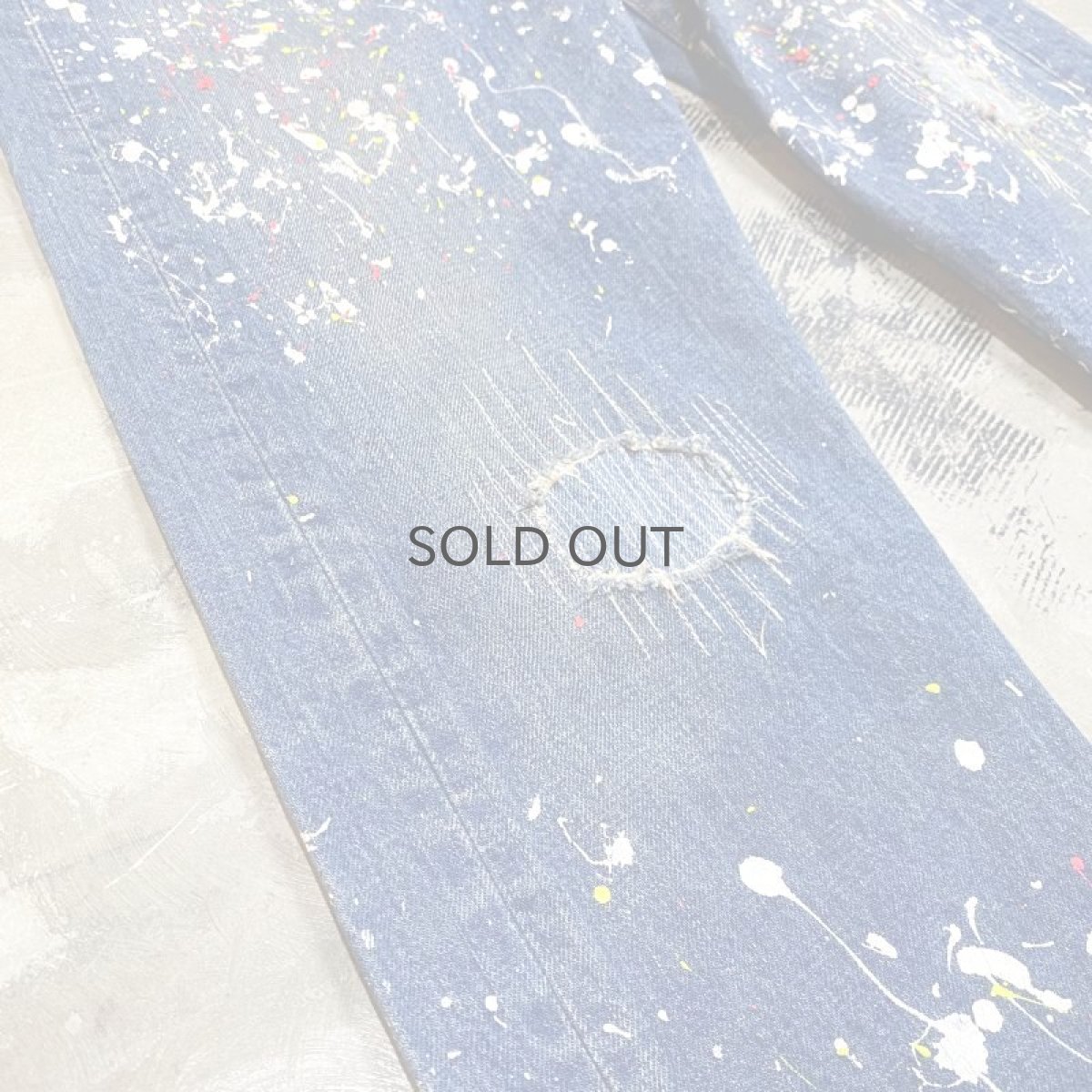 画像5: OLD【LEVI'S】501 PAINTED DENIM PANTS / W29 / MADE IN USA (5)