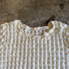 画像7: ALL OVER WAFFLE PATTERN IVORY COLOR S/S TOPS / Ladies L (7)