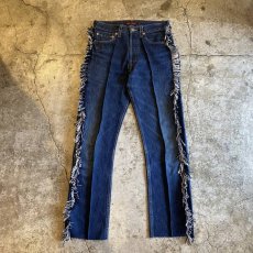 画像1: 【Wiz&Witch】SIDE FRINGE ORIENTAL DENIM PANTS / W29 (1)