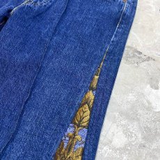 画像4: 【Wiz&Witch】SIDE ORIENTAL WIDE DENIM PANTS / W31 (4)