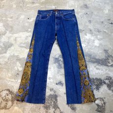 画像1: 【Wiz&Witch】SIDE ORIENTAL WIDE DENIM PANTS / W31 (1)