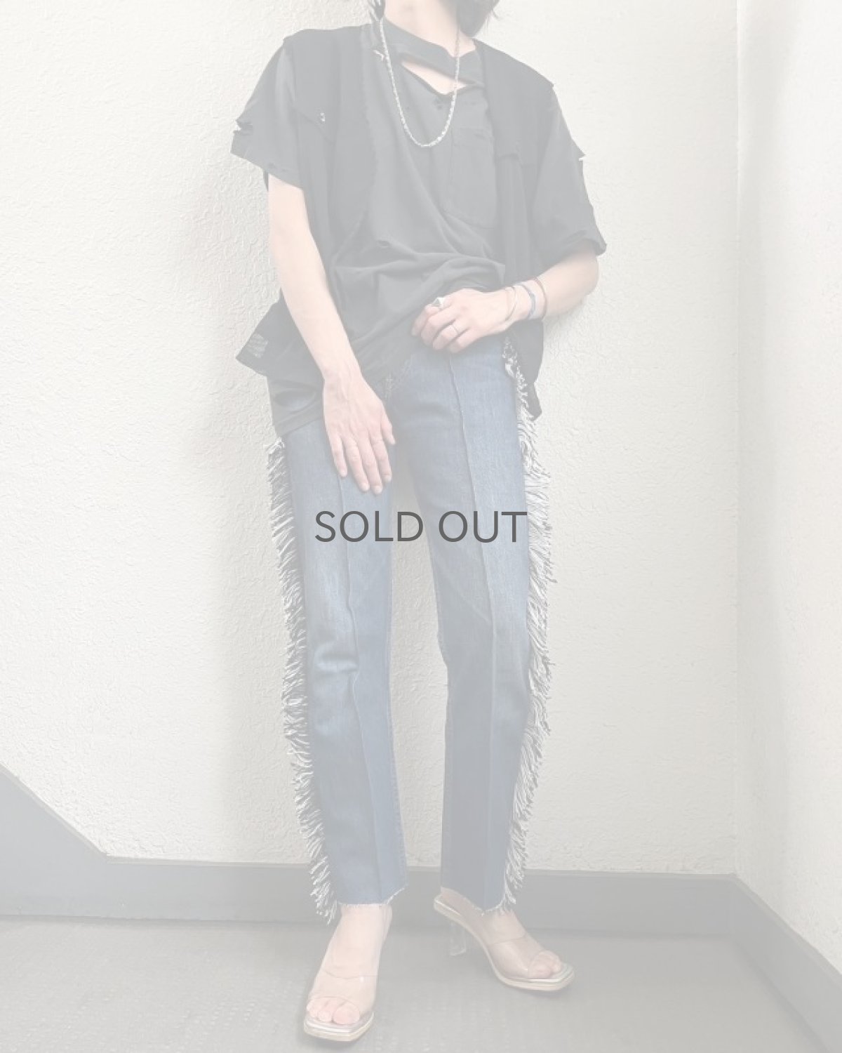 画像14: 【Wiz&Witch】SIDE FRINGE ORIENTAL DENIM PANTS / W29 (14)