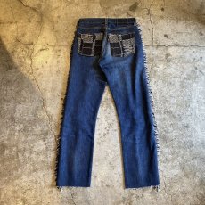 画像2: 【Wiz&Witch】SIDE FRINGE ORIENTAL DENIM PANTS / W29 (2)