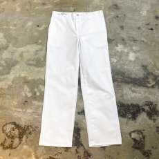 画像1: WHITE COLOR COOK DESIGN PANTS / W33 (1)