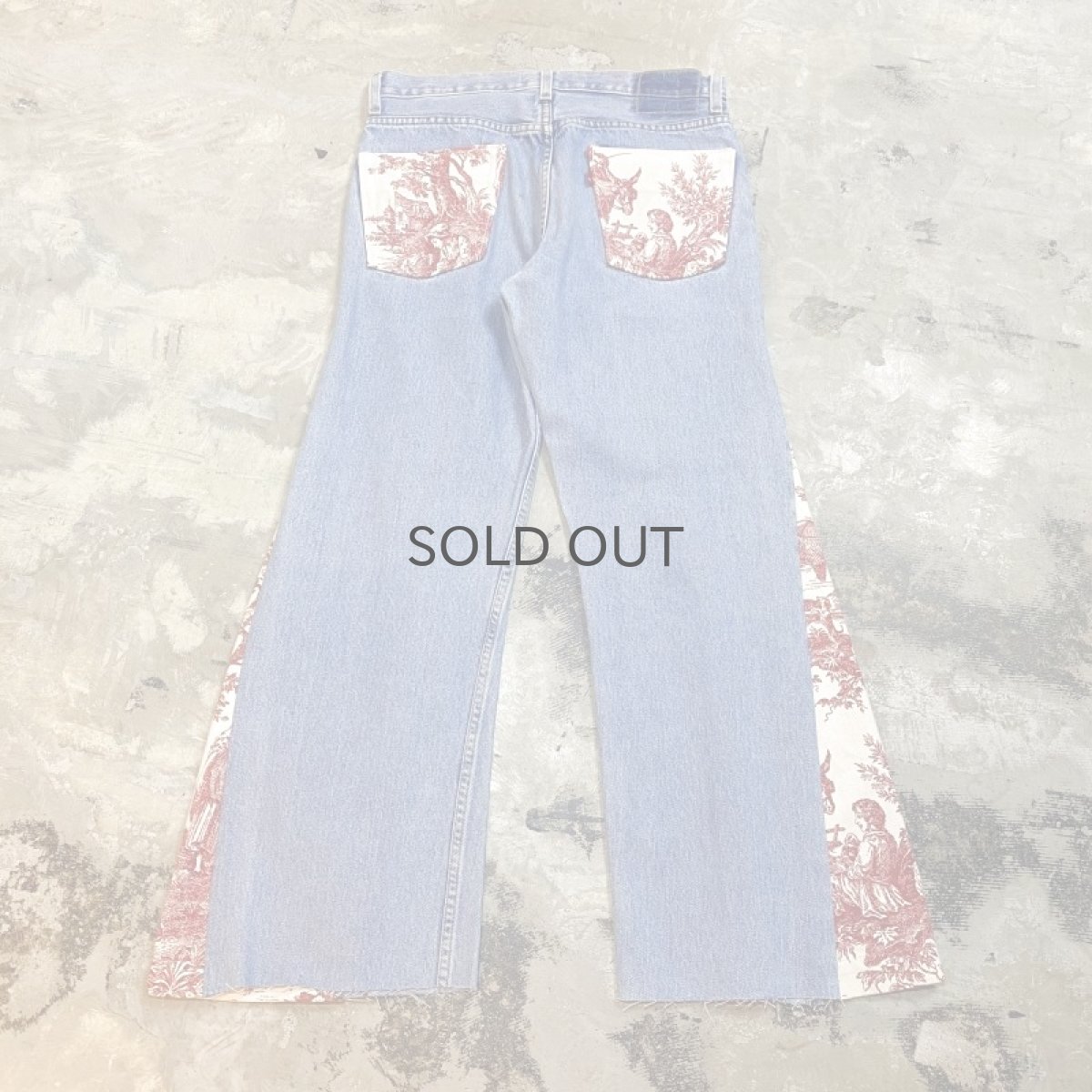 画像2: 【Wiz&Witch】SIDE ORIENTAL WIDE DENIM PANTS / W32 (2)