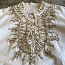 画像6: NATURAL COLOR NATIVE DESIGN EMBROIDERY S/S TOPS / Ladies L (6)