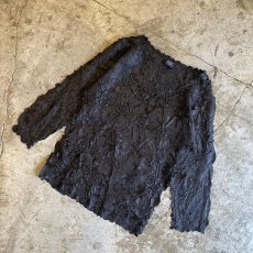 画像4: BLACK COLOR STRETCHY DESIGN L/S TOPS / Ladies M (4)