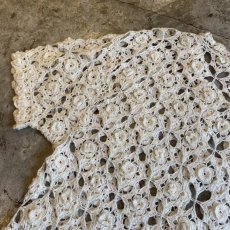 画像9: DECORATIVE CROCHET DESIGN S/S CARDIGAN / Ladies M (9)