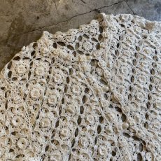 画像3: DECORATIVE CROCHET DESIGN S/S CARDIGAN / Ladies M (3)