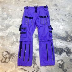 画像2: 2WAY GIMMICK PURPLE COLOR BONDAGE PANTS / W35 (2)