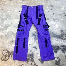 画像1: 2WAY GIMMICK PURPLE COLOR BONDAGE PANTS / W35 (1)