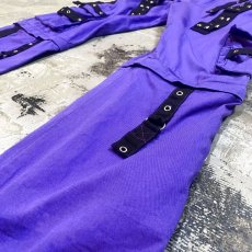 画像6: 2WAY GIMMICK PURPLE COLOR BONDAGE PANTS / W35 (6)