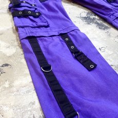 画像5: 2WAY GIMMICK PURPLE COLOR BONDAGE PANTS / W35 (5)