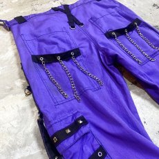 画像9: 2WAY GIMMICK PURPLE COLOR BONDAGE PANTS / W35 (9)