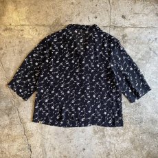 画像2: FLORAL PATTERN OPEN COLLAR SHEER S/S SHIRT / Ladies M (2)