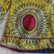 画像5: AFRICAN BATIK PATTERN BACK OPEN RIBBON WIDE SLEEVE DESIGN TOPS / Ladies M (5)