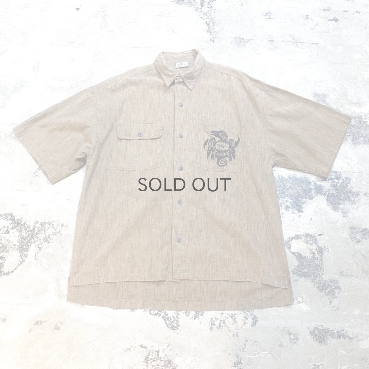 画像1: 80~90's【JIMMY'Z】HAIDA EMBROIDERY S/S SHIRT / Mens M(XL) (1)