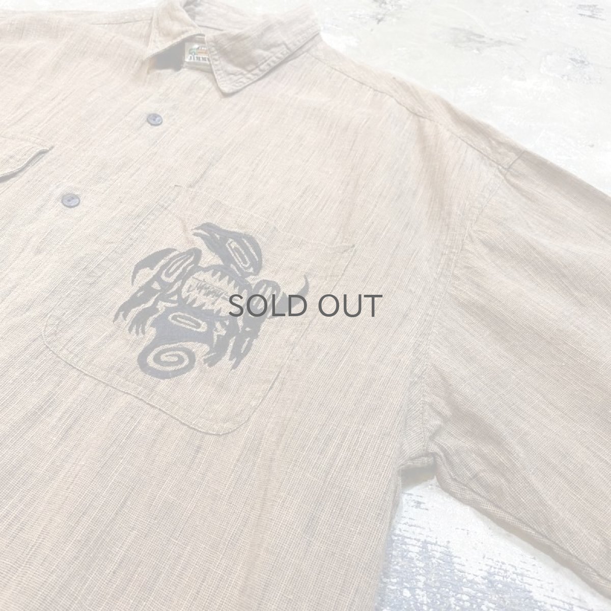 画像4: 80~90's【JIMMY'Z】HAIDA EMBROIDERY S/S SHIRT / Mens M(XL) (4)