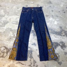 画像1: 【Wiz&Witch】SIDE ORIENTAL WIDE DENIM PANTS / W30 (1)