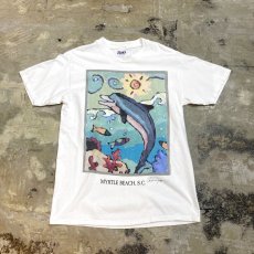 画像1: 90's MARINE ART PRINTED S/S TEE / Mnes M (1)