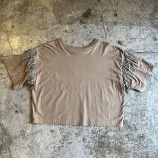 画像2: BEIGE COLOR SIDE FRINGE DESIGN S/S TEE / Ladies M (2)