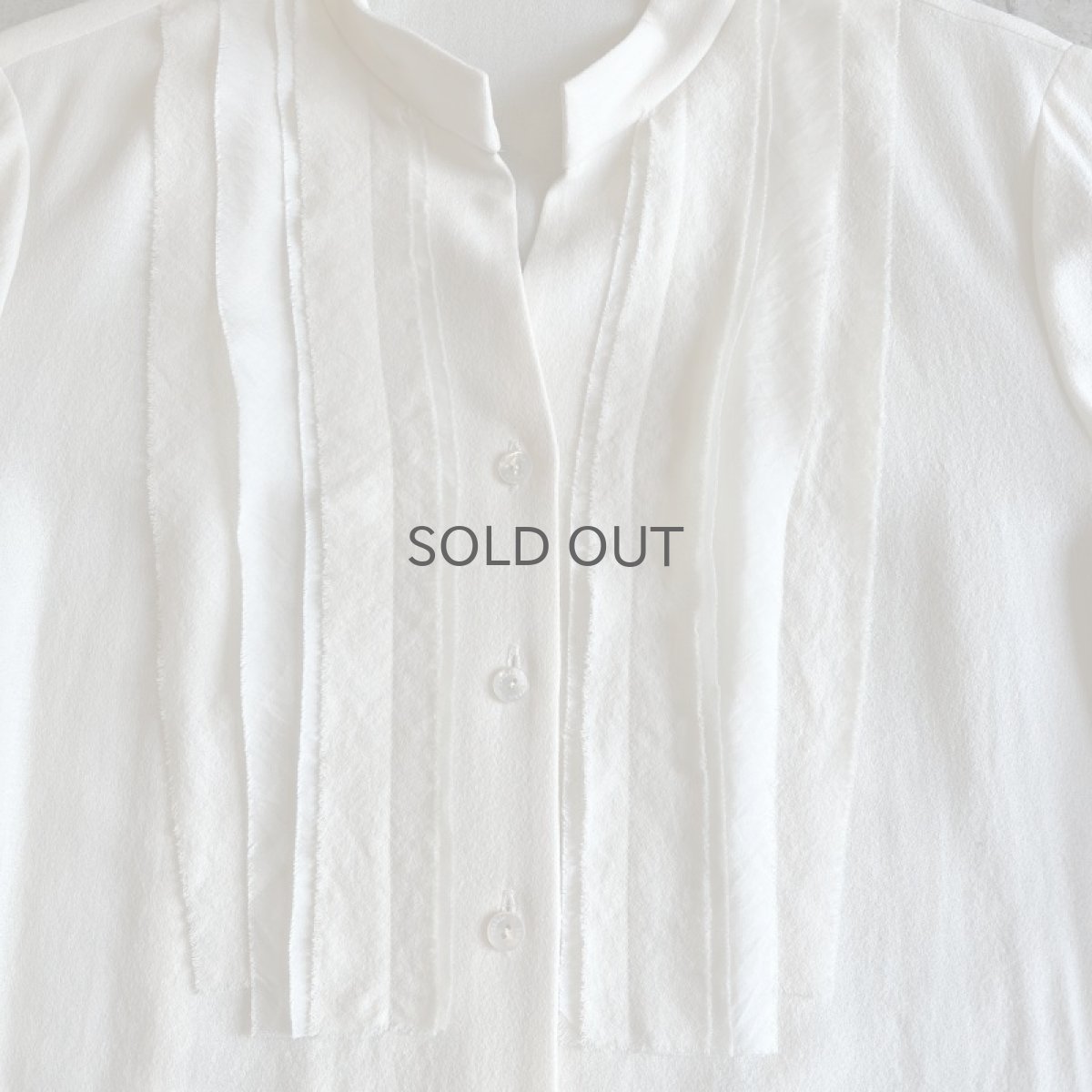 画像11: FRONT PLEATS DESIGN STAND COLLAR STRETCH L/S SHIRT / Ladies M (11)