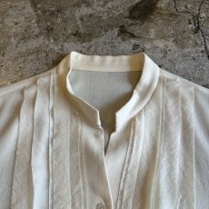 画像9: FRONT PLEATS DESIGN STAND COLLAR STRETCH L/S SHIRT / Ladies M (9)