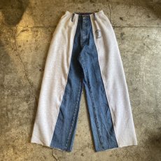 画像1: 【Wiz&Witch】"UNITED" TWO FACE SWEAT × DENIM WIDE PANTS / OS (1)