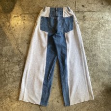 画像2: 【Wiz&Witch】"UNITED" TWO FACE SWEAT × DENIM WIDE PANTS / OS (2)