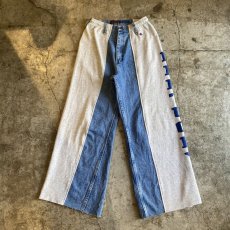 画像1: 【Wiz&Witch】"UNITED" TWO FACE SWEAT × DENIM WIDE PANTS / OS (1)