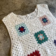 画像3: COLOR DESIGN CROCHET PATTERN VEST / Ladies M  (3)