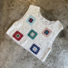 画像4: COLOR DESIGN CROCHET PATTERN VEST / Ladies M  (4)