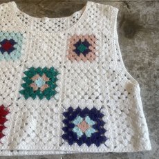 画像6: COLOR DESIGN CROCHET PATTERN VEST / Ladies M  (6)