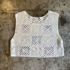 画像2: COLOR DESIGN CROCHET PATTERN VEST / Ladies M  (2)