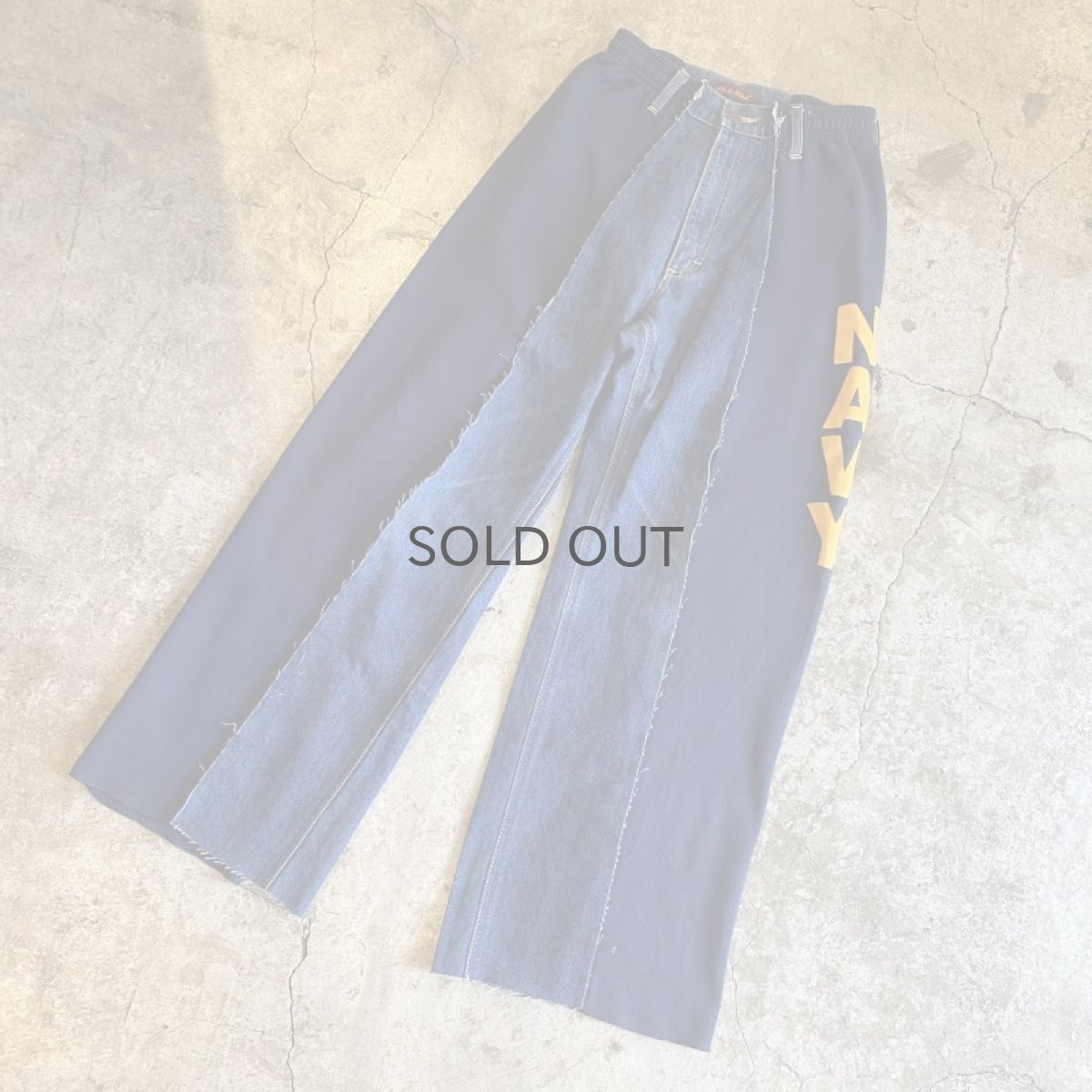 画像4: 【Wiz&Witch】"UNITED" TWO FACE SWEAT × DENIM WIDE PANTS / OS (4)