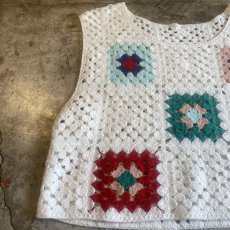 画像5: COLOR DESIGN CROCHET PATTERN VEST / Ladies M  (5)