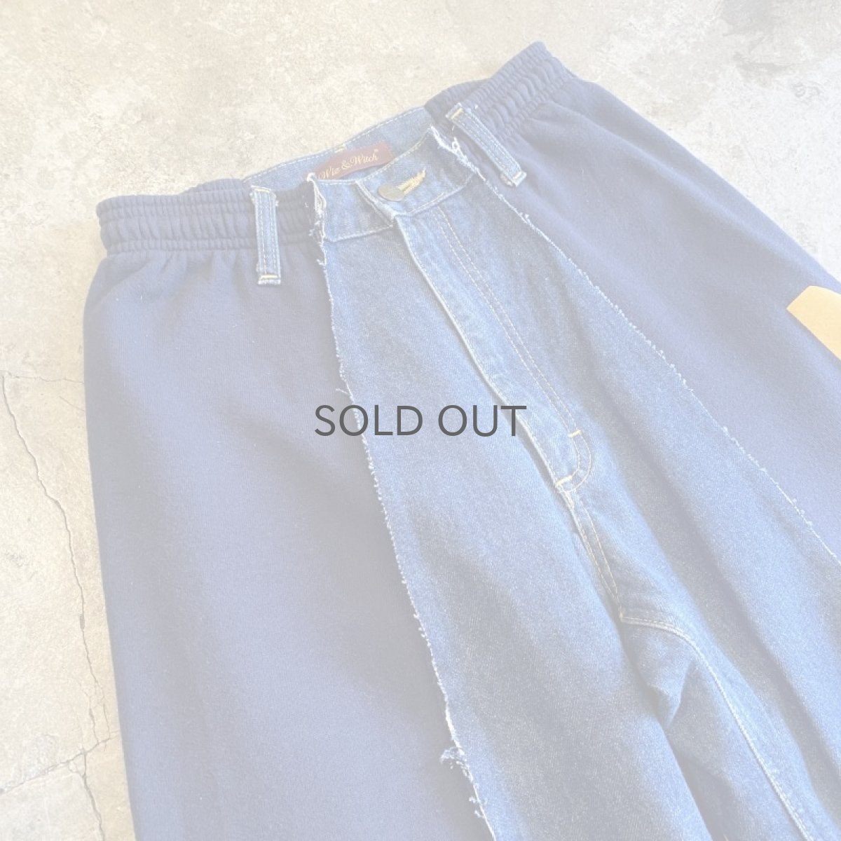 画像3: 【Wiz&Witch】"UNITED" TWO FACE SWEAT × DENIM WIDE PANTS / OS (3)