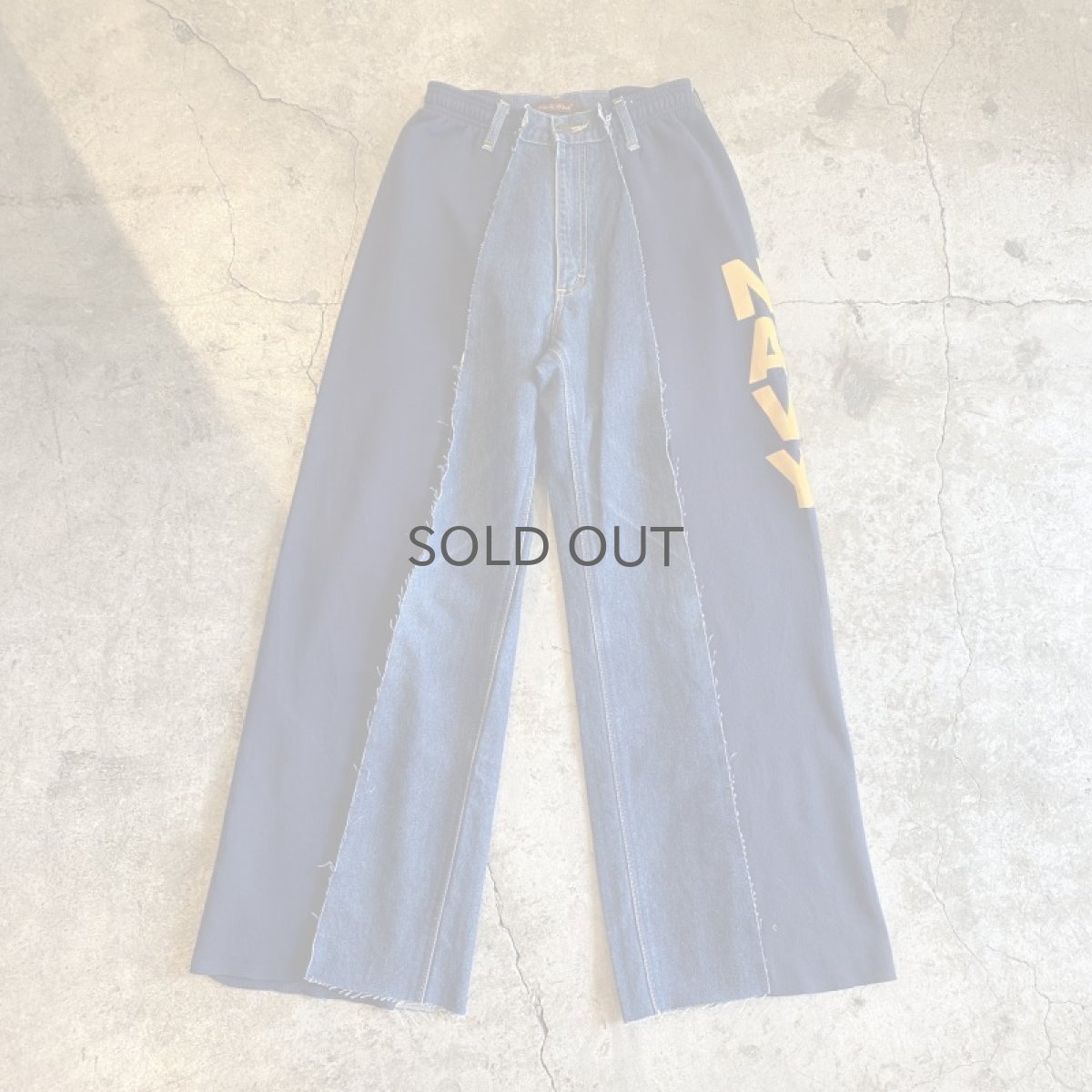 画像1: 【Wiz&Witch】"UNITED" TWO FACE SWEAT × DENIM WIDE PANTS / OS (1)